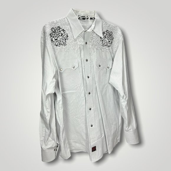 Panhandle Slim Men’s Western Micro-Stripe Long Sleeve Snap Shirt Large - Picture 2 of 6